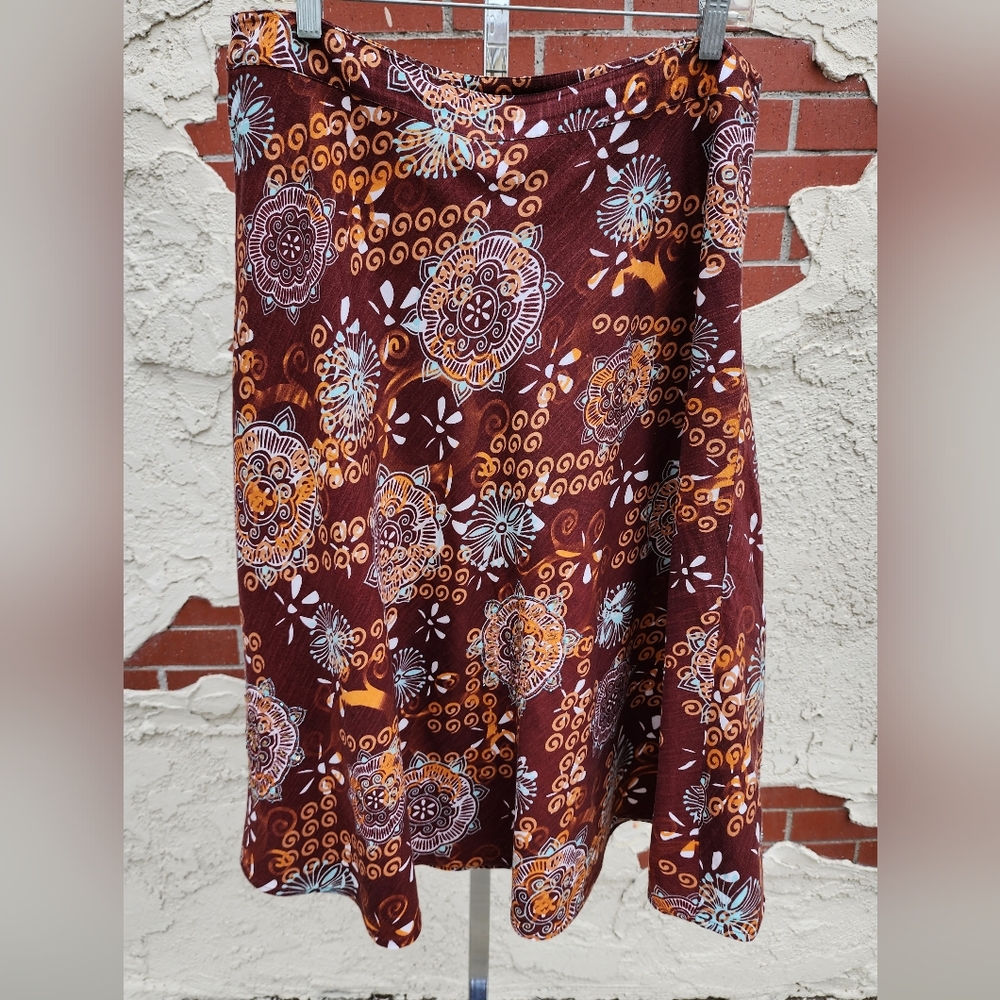 14 women J JILL cotton viscose a-line beaded skirt